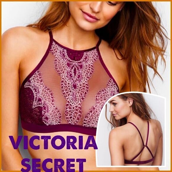 VICTORIA SECRET HIGH NECK BRALETTE - Picture 1 of 7